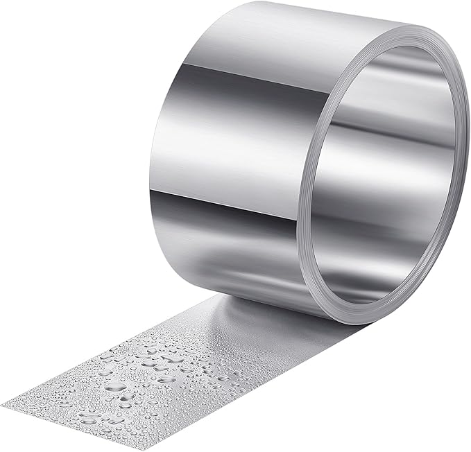 Zonon 4" x 100' Aluminum Roll Flashing for Roof and Garden, Flashing Weatherproofing Metal Roofing Panels for Moss Mildew Prevention Sealing Windows Doors Siding Roofing Stains