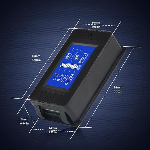 DC Multifunction Battery Monitor Meter with Shunt,0-200V,0-300A, LCD Display Digital Current Multimeter Voltmeter Ammeter for Cars RV Solar,Widely Applied to 12V/24V/48V RV/Car Battery…
