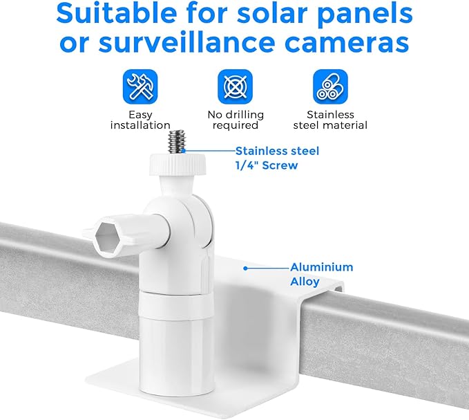 Adjustable Gutter Mount for Ring Stick Up Cam, Arlo Pro, Arlo Pro 2, Arlo Pro 3, Eufy, Arlo, Wyze, Adjustable Security Indoor/Outdoor Mounting Bracket