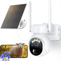 4gLte Cellular Security Camera, No WiFi Security Camera ，360°View PTZ, ABS Fireproof IP65 Waterproof, 2K HD Color Night Vision, Human Tracking, 2-Way Audio