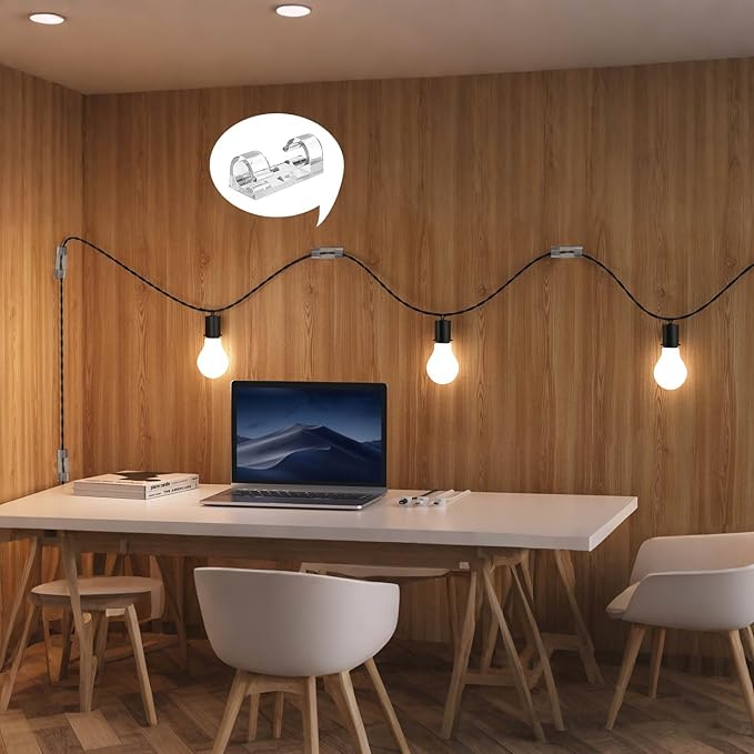 120 PCS Cable Clips (Small & Large),Adhesive Cable Clips for Wall,Finisher Wire Clamp for TV PC Laptop,Cable Management Clips Outdoor Light Clips