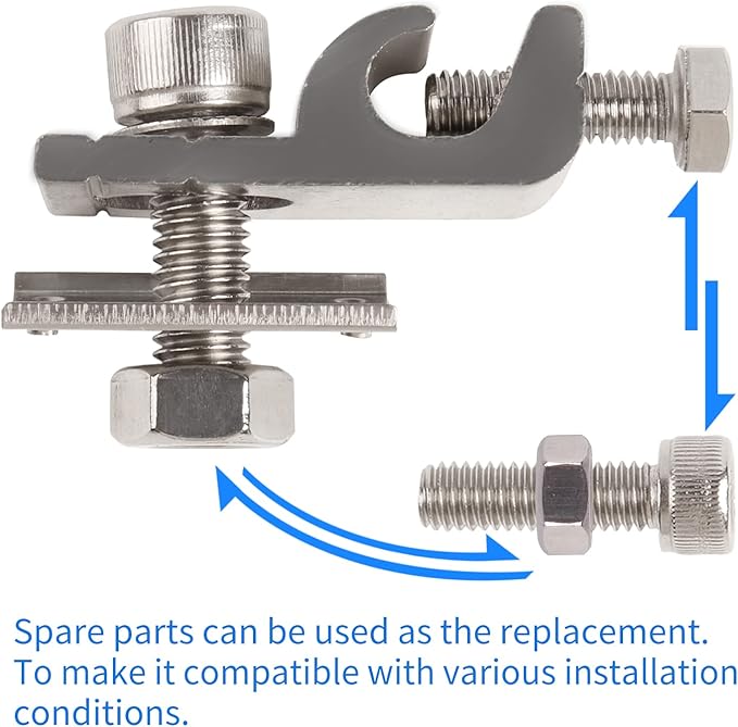 Solar Grounding Lugs Nickel-plated Lay-in Lugs Ground Wire Clamps for Copper Earth Wire 16-4AWG Fast Install on RV/Boat/Roof Solar Array