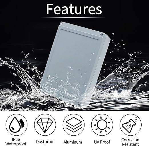 Waterproof IP66 Aluminum Alloy Metal Junction Box Outdoor Waterproof Electrical Enclosure Gray 7.9"x5.1"x2.9"