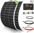 ECO-WORTHY 260Watt 12Volt Flexible Solar Panel Kit for Off Grid Home RV, Boat and Uneven Surfaces:2pcs 130W Mono Solar Panel + 30A 12V Charger Controller + Solar Cable + Tray Cable + Y Branch
