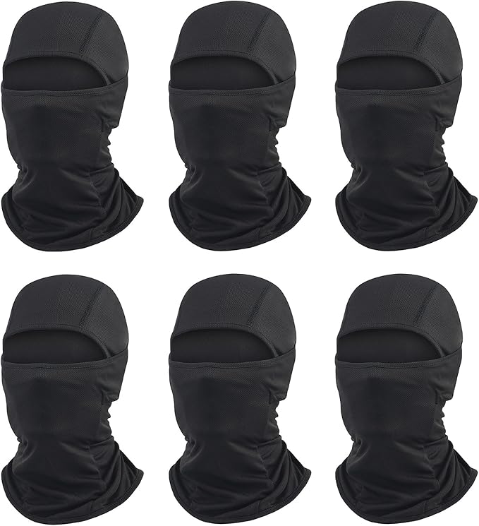 6 Packs Ski Mask Sun UV Protection Hood Breathable, Balaclava Face Mask for Men Women - Motorcycle Fish
