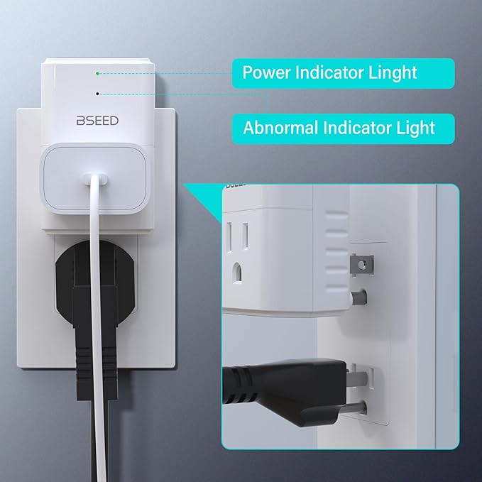 [ETL Listed] BSEED 1875W Single Outlet Surge Protector, Mini Surge Protector for Refrigerators, PC, TV, Xbox Series X, PS5 and Home Appliances, Voltage Protector with LED Indicators,15A, 2 Pack