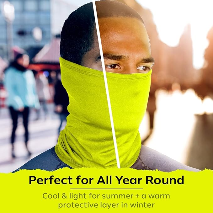 UPF 50+ Neck Gaiter – UV Sun Protection Face Mask, Balaclava, Headband & Scarf – Cooling, Breathable Fabric