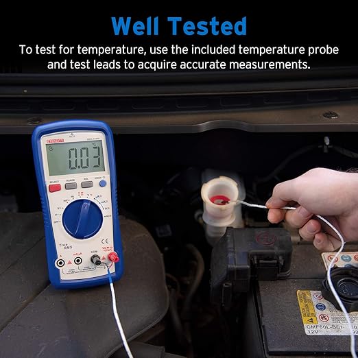 Etekcity Professional Digital Multimeter Voltmeter A1000, AC/DC Voltage Tester, TRMS 6000 Counts, Current, Resistance, Frequency, Continuity, Capacitance, Diode, Temperature, NCV