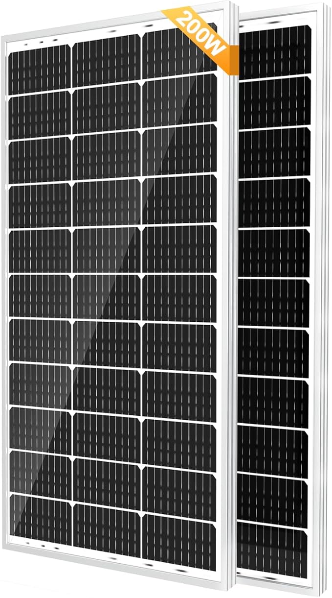 SOLPERK 200 Watt Solar Panels, 2PCS 100 Watt Solar Panel 12V High-Efficiency, 200W Solar Panel for Home, RV, Camping, Marine, Rooftop, Off-Grid Applications