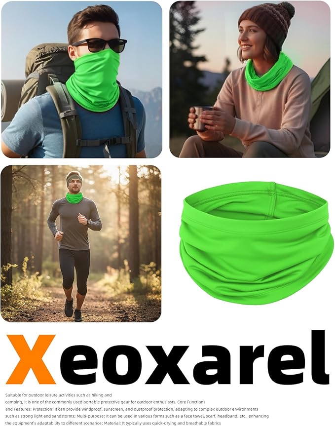 Xeoxarel Neck Gaiter, 7 Pack Cooling UV Protection, Bandana Face Mask Scarf for Men and Women