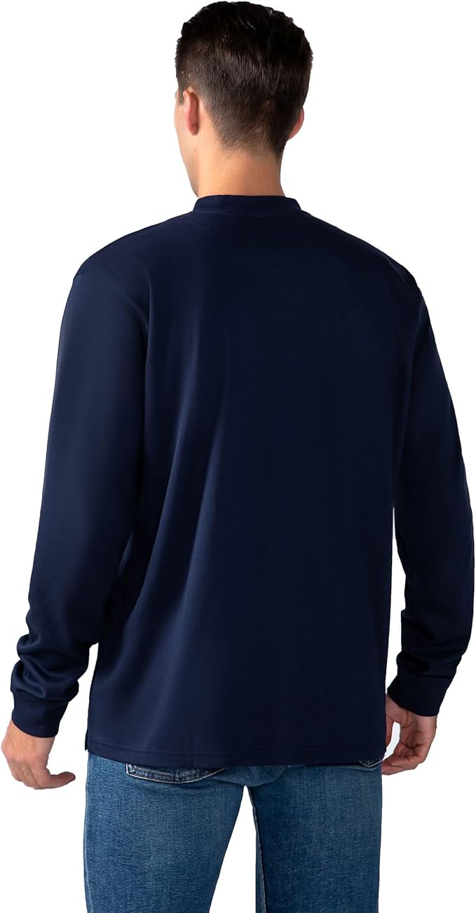 FR Henley Shirts for Men Flame Resistant Lightweight Welding 6.5oz 100% Cotton CAT2 Long Sleeve Fire Retardant FRC Clothing