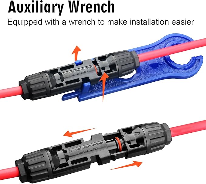 Solar Panel Connectors 3 to 1 Y Branch PV Connector Kit 1 Pair Solar Parallel Adapter 30A IP67 Waterproof Solar Panel Splitter Cable for RVs Roof (M/FFF, F/MMM)