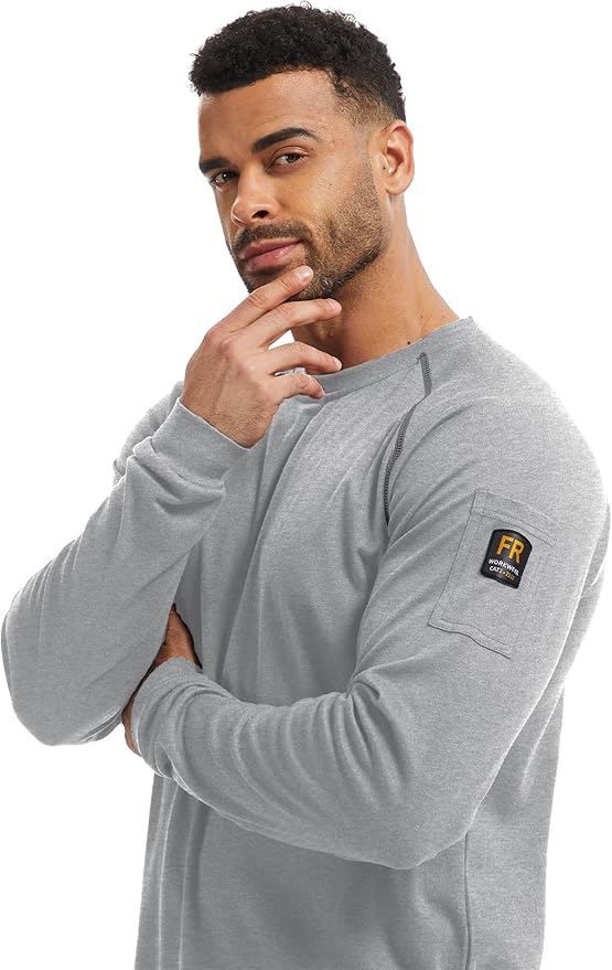 WORKWEYA FR Shirts for Men 5.5OZ Light Weight Welding Flame Resistant Shirts NFPA2112 CAT2