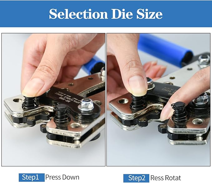 Battery Cable Lug Crimping Tool, Wire Crimper Tool with Cable Cutter for AWG 10-1/0 Electrical Lug Crimper, Heavy Duty Wire Lugs, Battery Terminal, Copper Lugs