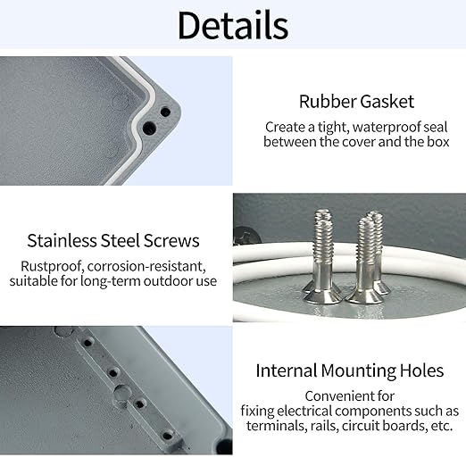 Metal Junction Box Aluminum Enclosure Project Box Outdoor Waterproof Junction Box IP66 Waterproof Dustproof Project Box, Outdoor Universal Enclosure Gray 8.6"x5.7"x3.1"