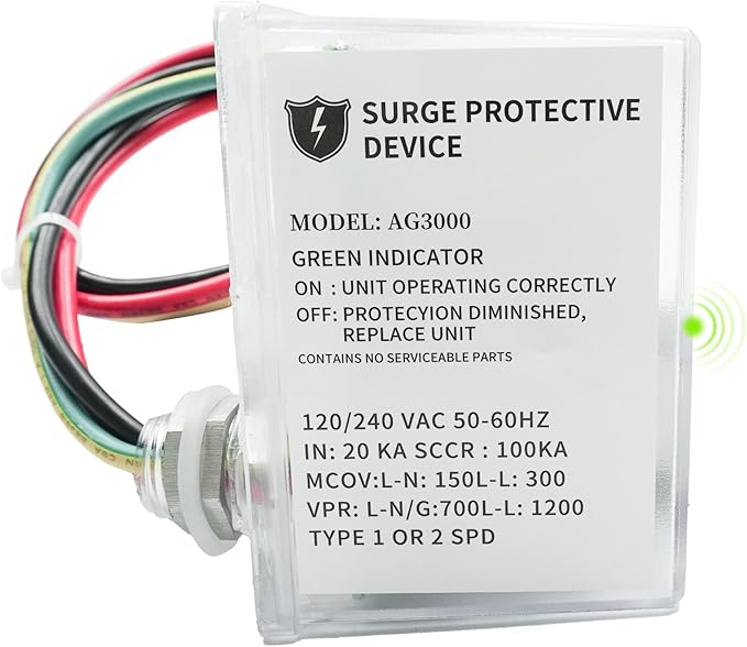 120/240 VAC Universal HVAC Surge Protective Device - Comprehensive Surge Protection,Protector with TPMOV Technology for AG3000,Waterproof Enclosure,Lightning Protection