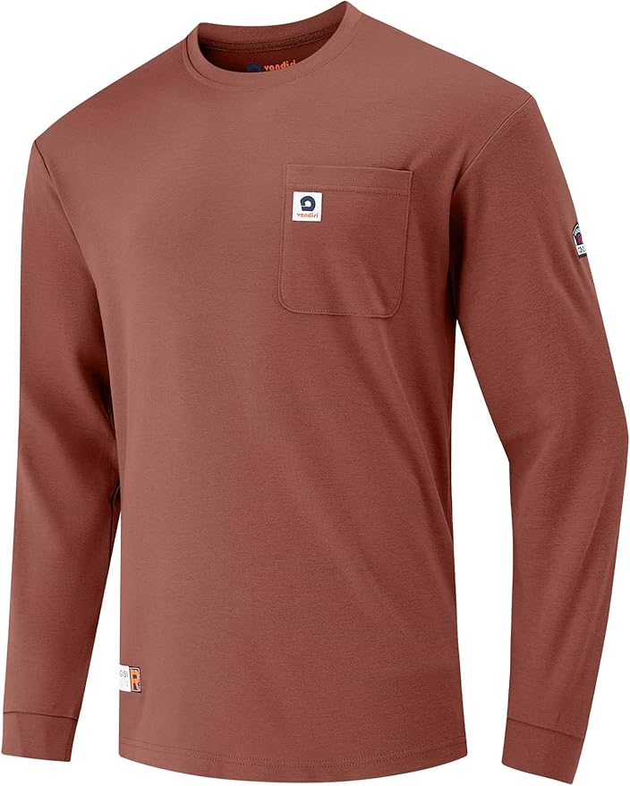 FR Shirts for Men 6.5oz Lightweight Fire Resistant Shirts for Men Long Sleeve NFPA2112/CAT2