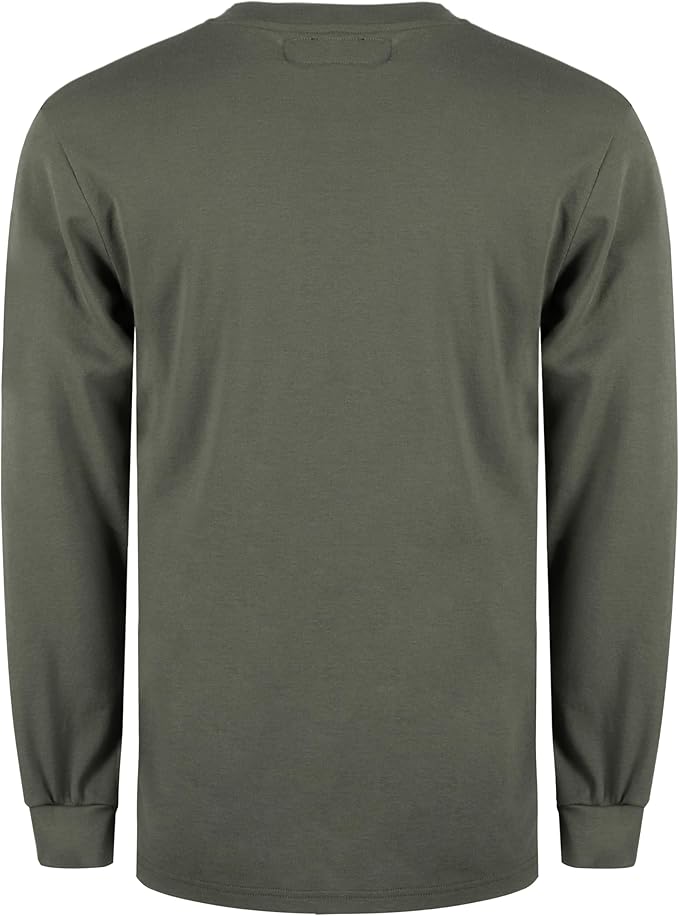 BOCOMAL FR Shirts Crewneck 7oz Midweight Flame Resistant Clothing NFPA2112 CAT2 Men's Fire Retardant Work Shirt