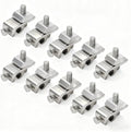 Solar Panel Grounding Clips Set 10Pcs, Solar Panel Photovoltaic On Coupling Earthing Ground Lug, Solid Aluminum and Stainless Steel Ground Clamp with Lay in Lug for Bare Wire Pipe