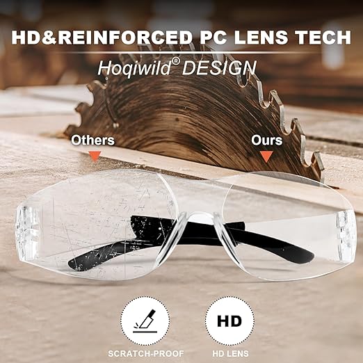 ANSI Z87.1 Clear Safety Glasses Bulk 120 pack, Safety Glasses for men and women, Scratch&Impact-Resistant Clear Protective Glasses for construction, lab, in-/outdoor work