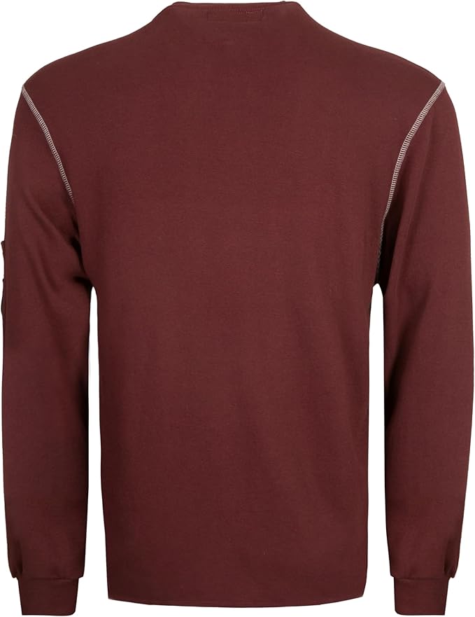 BOCOMAL FR Shirts Flame Resistant Henley Shirt NFPA2112/CAT2 7oz Men's Long Sleeve Fire Retardant Clothing