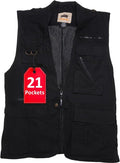 Humvee Utility Vest with 21 Pockets -Travel, Safari, Hunting, Camping, 100% Cotton, Tactical Jacket for Men & Women