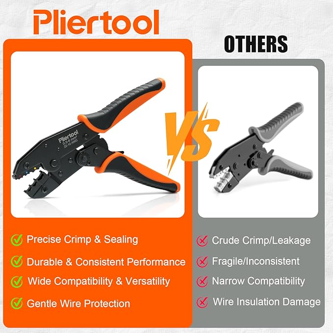 Crimping Tool for Insulated Electrical Wire Connectors AWG 22-10 Ratchet Crimper Tools Racheting Crimping Tools Available for Insulated Connectors and Wire Terminal