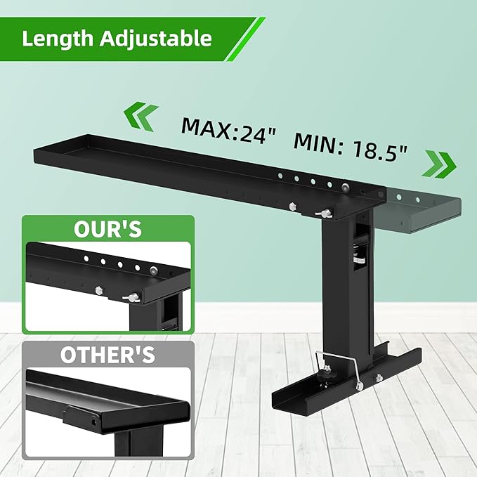 Ladder Leveler Heavy-Duty Stabilizer & Leveler with 880lbs Capacity, Adjustable Height/Length for Extension Ladders, Non-Slip Feet（Black）