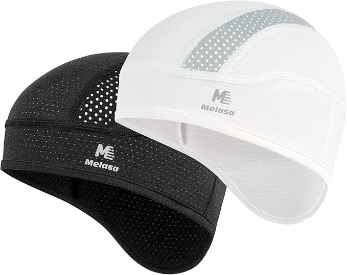 MELASA Skull Cap Cooling Helmet Liner for Hard Hat with Neck Extension Sun Protection Mesh Breathable Sweat Cap for Men Women