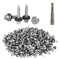 Hex Head Roofing Screws #10 × 1 Inch, 500Pcs Zinc Plated Self Tapping Metal Roof Screws with Rubber Washers for Metals and Corrugated Roofing Panels (Hex Socket Included)