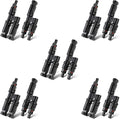 Solar Panel Connector 2 to 1 2 Way Solar Panel Splitter 1000V FMM+MFF Y Branch Solar Panel Parallel Connectors for Parallel Connection Between Solar Panels (5 Pair 2 to 1)