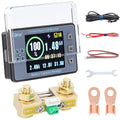 DROK Charge Discharge Monitor, DC 8-100V 200A Battery Monitor 12V 24V 36V 48V 60V Coulometer Watt Meter, 2.4 inch LCD Color Screen Capacity Percentage Time Power Voltmeter Ampmeter for RV Solar Panel