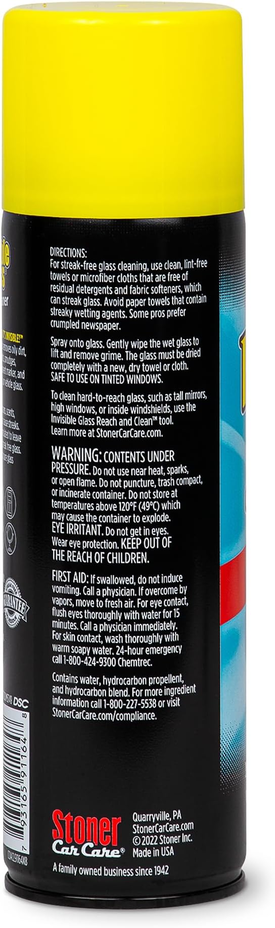 Invisible Glass 91164-6PK Premium Aerosol Glass Cleaner Spray for Car Windshields and Windows, Automotive and Home Window Cleaner, Streak-Free, Ammonia-Free, Tint-Safe – 19 oz (Pack of 6)