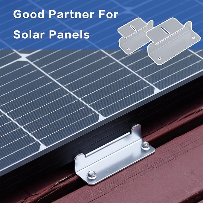 JJN Solar Panel Mount Z Brackets, 4 Sets 16 Units Solar Panel Mounting Brackets, Lightweight Aluminum Corrosion-Free Mounts for RVs Boats Trailers Yachts and Other Off Gird System Installation