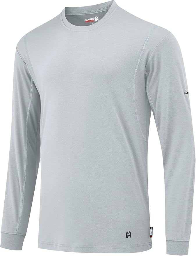 FR Shirts for Men 5.5oz Lightweight Bird's Eye Mesh Back Panel for Ventilation Long Sleeve CAT2 Fire Resistant Shirts