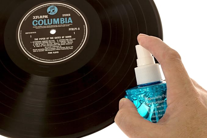 Record Cleaning Solution with Anti-static Vinyl Cloth - Premium LP Cleaner Fluid 6.7oz by Record Happy. Essential 200ml Spray Bottle to keep your Prized Album Collection like New!
