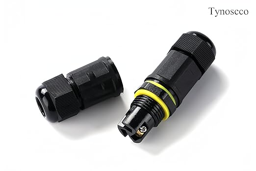 IP68 Waterproof Junction Box Outdoor 2way 3Pin (AC450v,17.5A) M18 Wire Range(5-10mm) Electrical Cable Connector,Suitable for Repair and Extend Power Cables,UL 1Pack