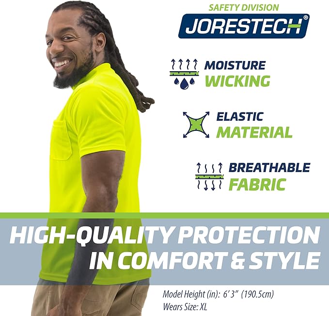 JORESTECH Pack of 5 Short Sleeve T-Shirts: The Ultimate Blend of Moisture-Wicking and Fast-Drying Comfort for All-Day Use