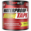 Waterproof Tape 4 Inch x 10 FT, Seal Tape Black - Heavy Duty Leak Repair for Roof, Pipe, Boat, Hose & Outdoor Emergency Fix - Permanent Weather Resistant Seal