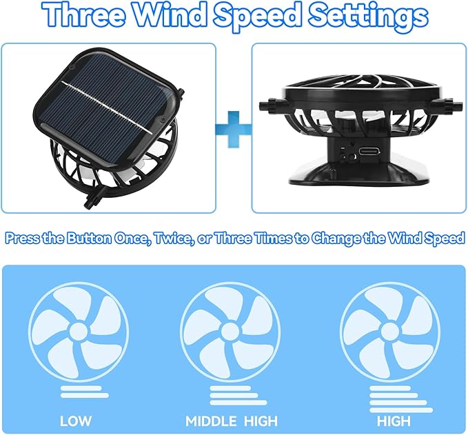 Hat with Fans Solar Power Wide Brim Solar Fan Hat, Sun Hat with 2 Fans Two Power Supply Modes, Outdoor Solar Powered & USB Charging Fishing Hat for Men Women Solar Fan Hats for Men