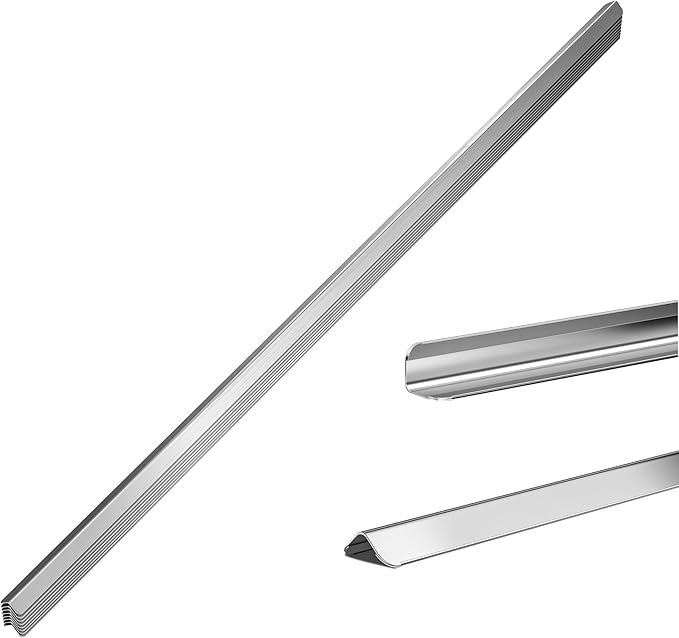 0.5x0.5x48 Inches 304 Stainless Steel Wall Corner Guards (10-Pack) Heavy Duty Rounded Corner Protector, Smooth Folded Edge Design for Wall Protection（No Adhesive）