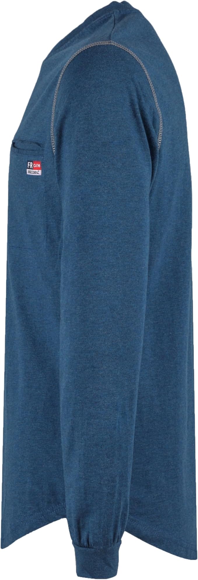 BOCOMAL FR Shirts for Summer Breathable Vented Design 6oz Heather Jersey Flame Resistant Long Sleeve Crew T Shirt