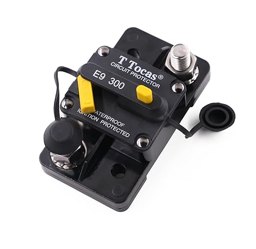 E9 3/8" Studs 300 Amp Circuit Breaker with Manual Reset Surface Mount Waterproof IP67 12V - 48V DC | 300A Switchable