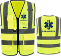 Reflective Security Safety Vests Heavy Duty with 7 Pockets and Front Zipper