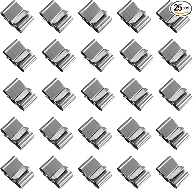 HARFINGTON 25pcs Trailer Frame Wire Clips 18.8mm Length Solar Panel Wire Clip Stainless Steel Trailer Wiring Clips Double Wire Cable Clamps for Boat Trailer Fishing Boat Cable Organization