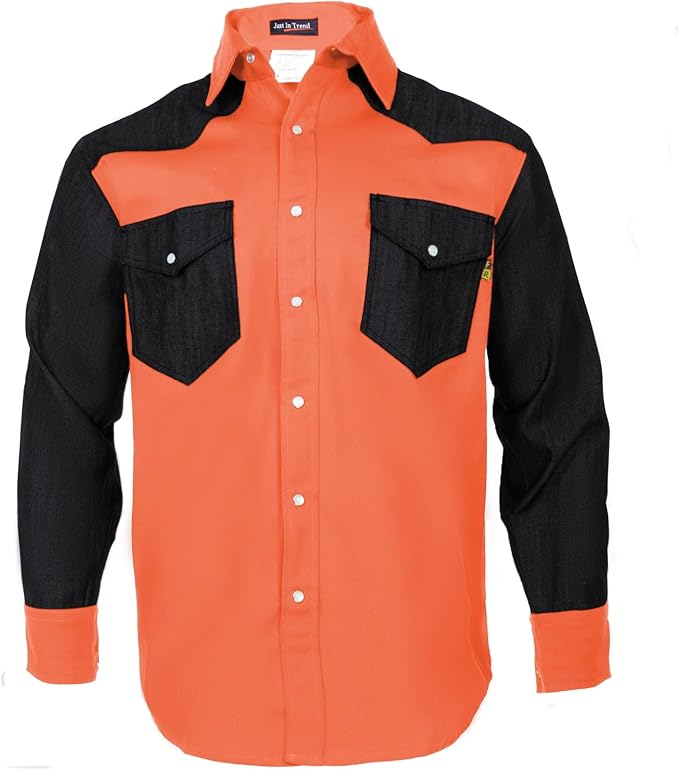 Just In Trend │Flame Resistant FR Shirt - 88/12 - Western Style - Two Tone