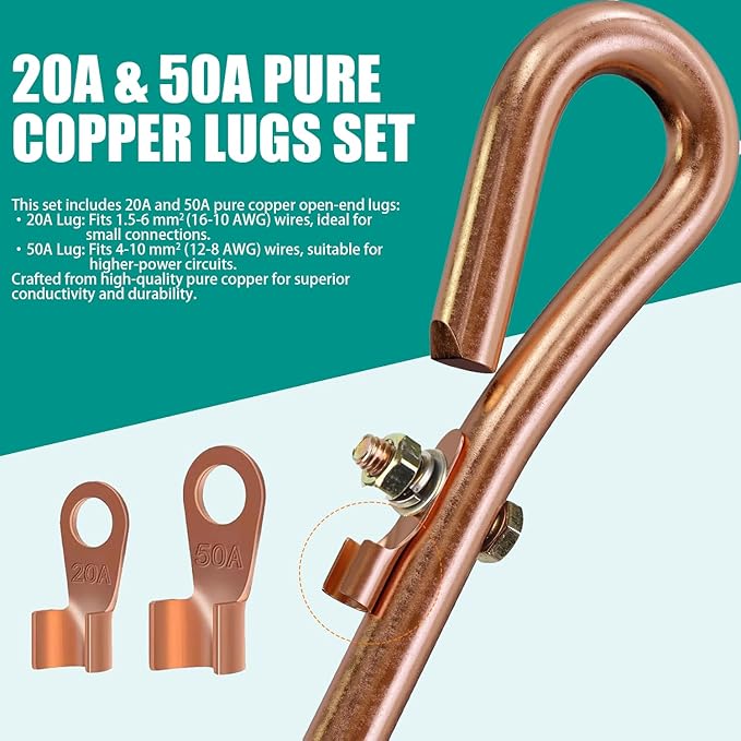 Generator grounding kit with 6ft Female Ground Cord,grounding rod for generator,Grounding Wire with Crocodile Clip for Electric Fences,Antennas (17.4 inch Ground Rod)