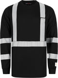 BOCOMAL FR Hi-Vis Shirts 6oz Lightweight High Visibility Reflective Flame Resistant/Fire Retardant Shirt Men's Safety Shirts