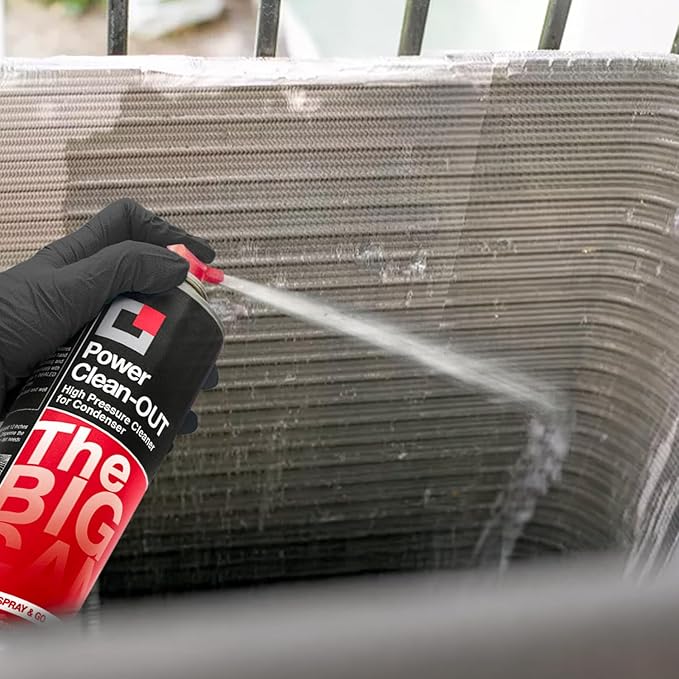 ERRECOM Power Clean – OUT | A/C Coil Cleaner specific for Condensers | High-Pressure Aerosol Can for Heavy-Duty Dirt | No Rinse Alkaline Formula for Effortless Cleaning | 25 fl oz (750 mL)