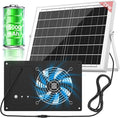 Solar Powered Fan with 15000mAh Battery & Timer, 25W 3500RPM High-Speed Solar Exhaust Fan, Low Noise Waterproof Ventilation for Chicken Coop, Greenhouse, Shed, Pet House & Window